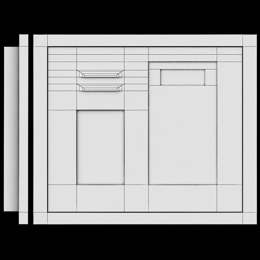 Intercom low poly keypad on wall Low-poly 3D model_6