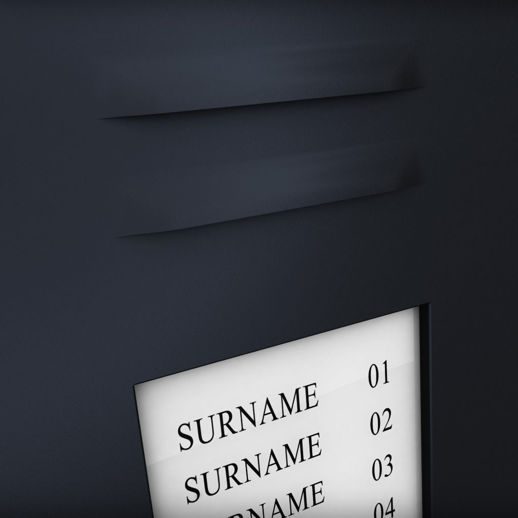 Intercom low poly keypad on wall Low-poly 3D model_1