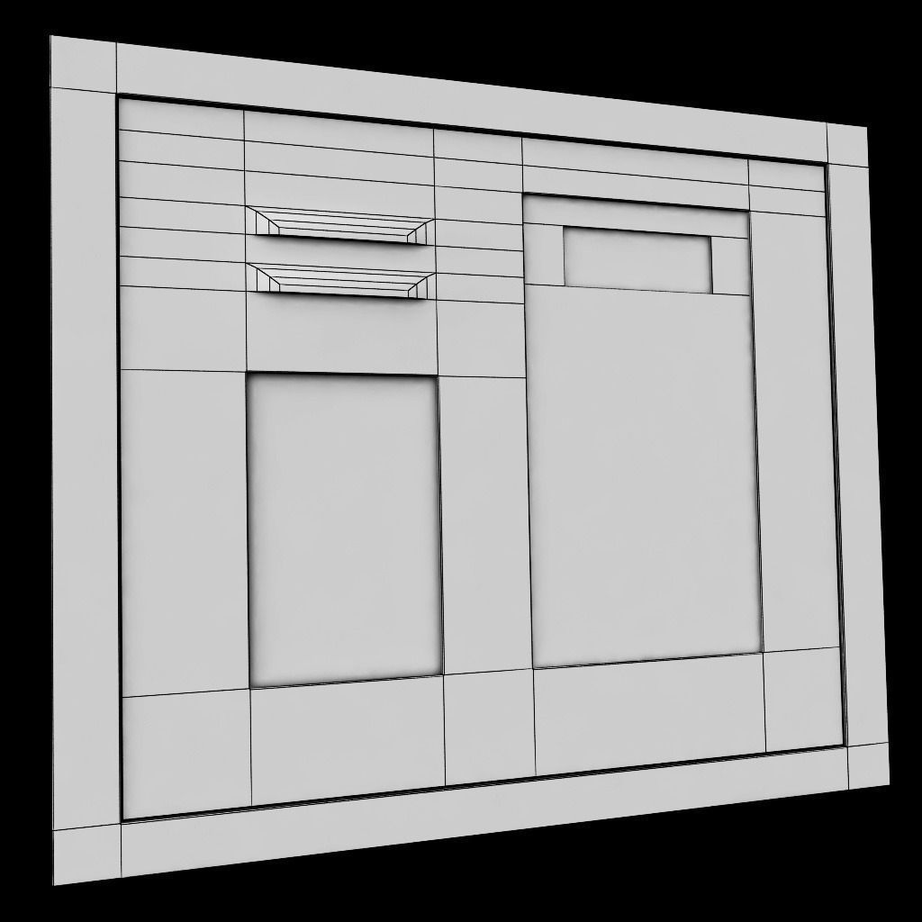 Intercom low poly keypad on wall Low-poly 3D model_5