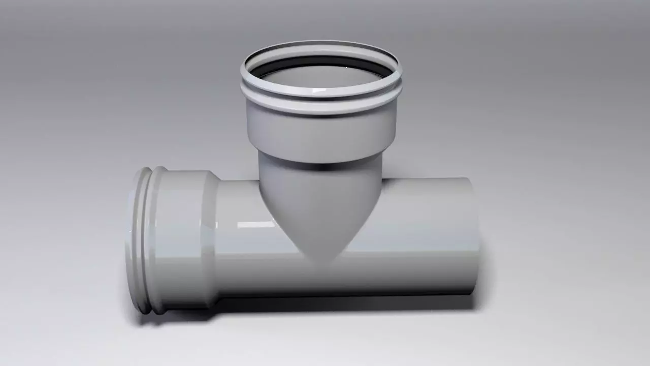 Plastic Pipe Tee 3D model_0