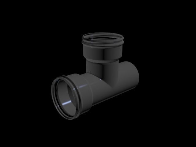 Plastic Pipe Tee 3D model_1