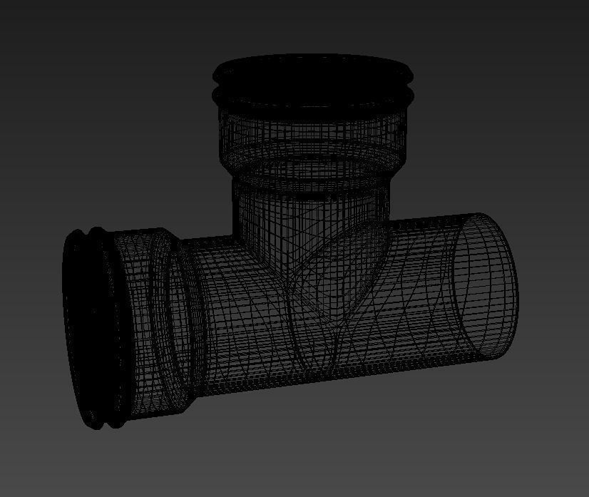 Plastic Pipe Tee 3D model_3