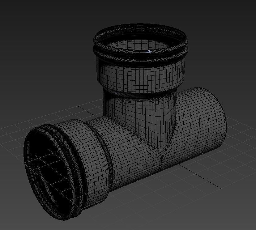 Plastic Pipe Tee 3D model_7
