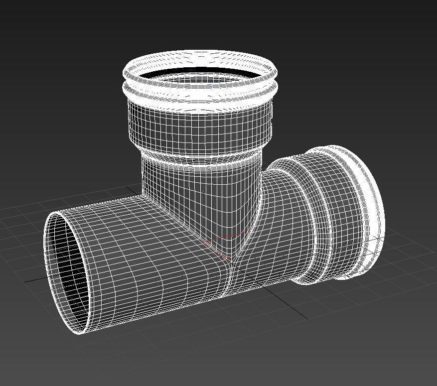 Plastic Pipe Tee 3D model_4