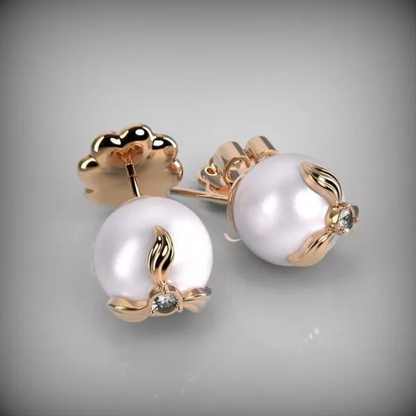 EarRing with Pearl Free 3D print model