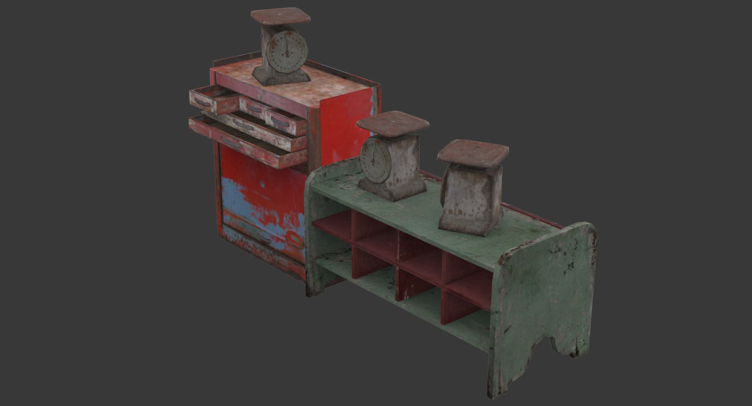 Old-School Props Pack Low-poly 3D model_4