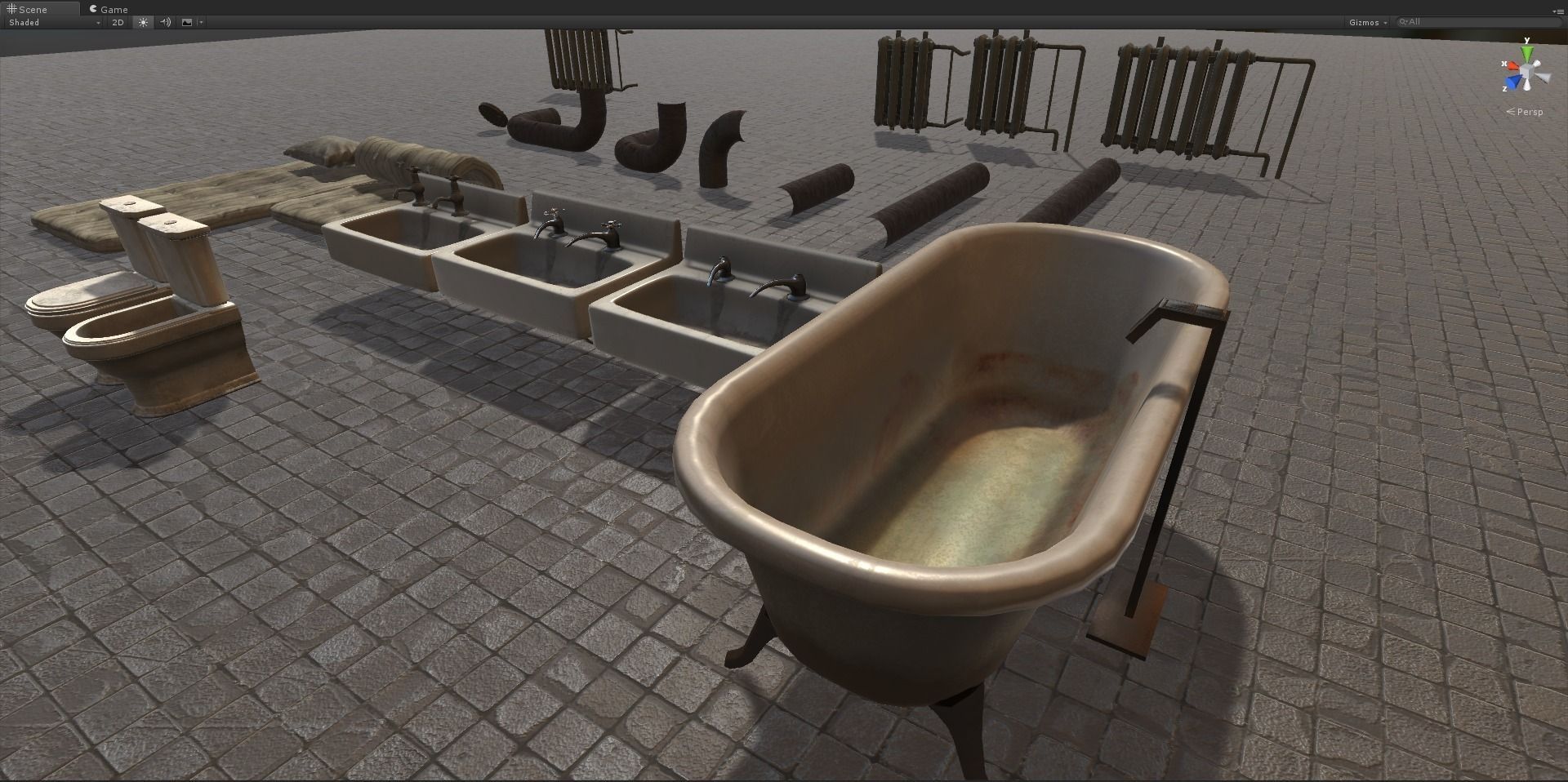 Urban Interior Props Pack Low-poly 3D model_7