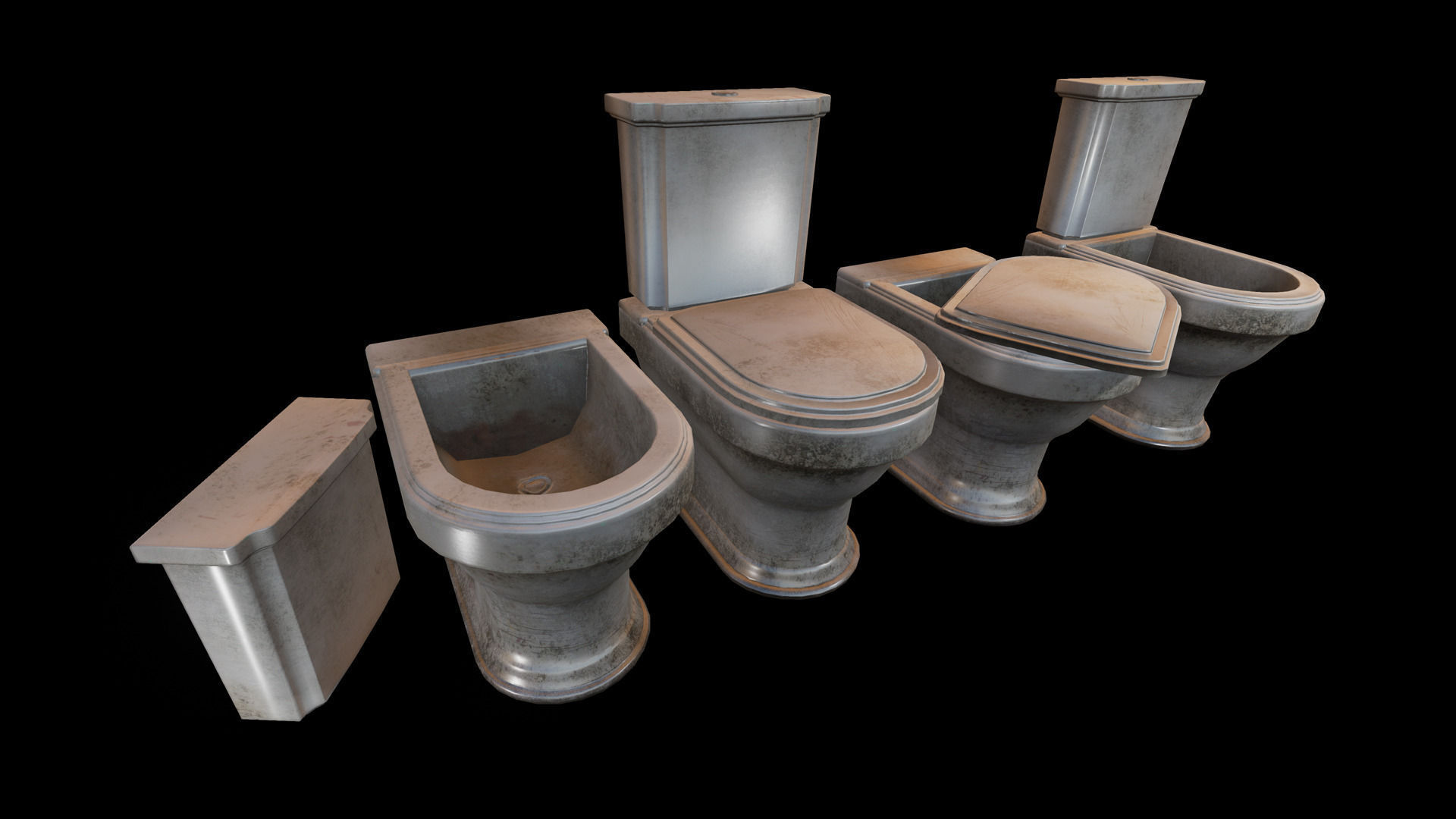 Urban Interior Props Pack Low-poly 3D model_25