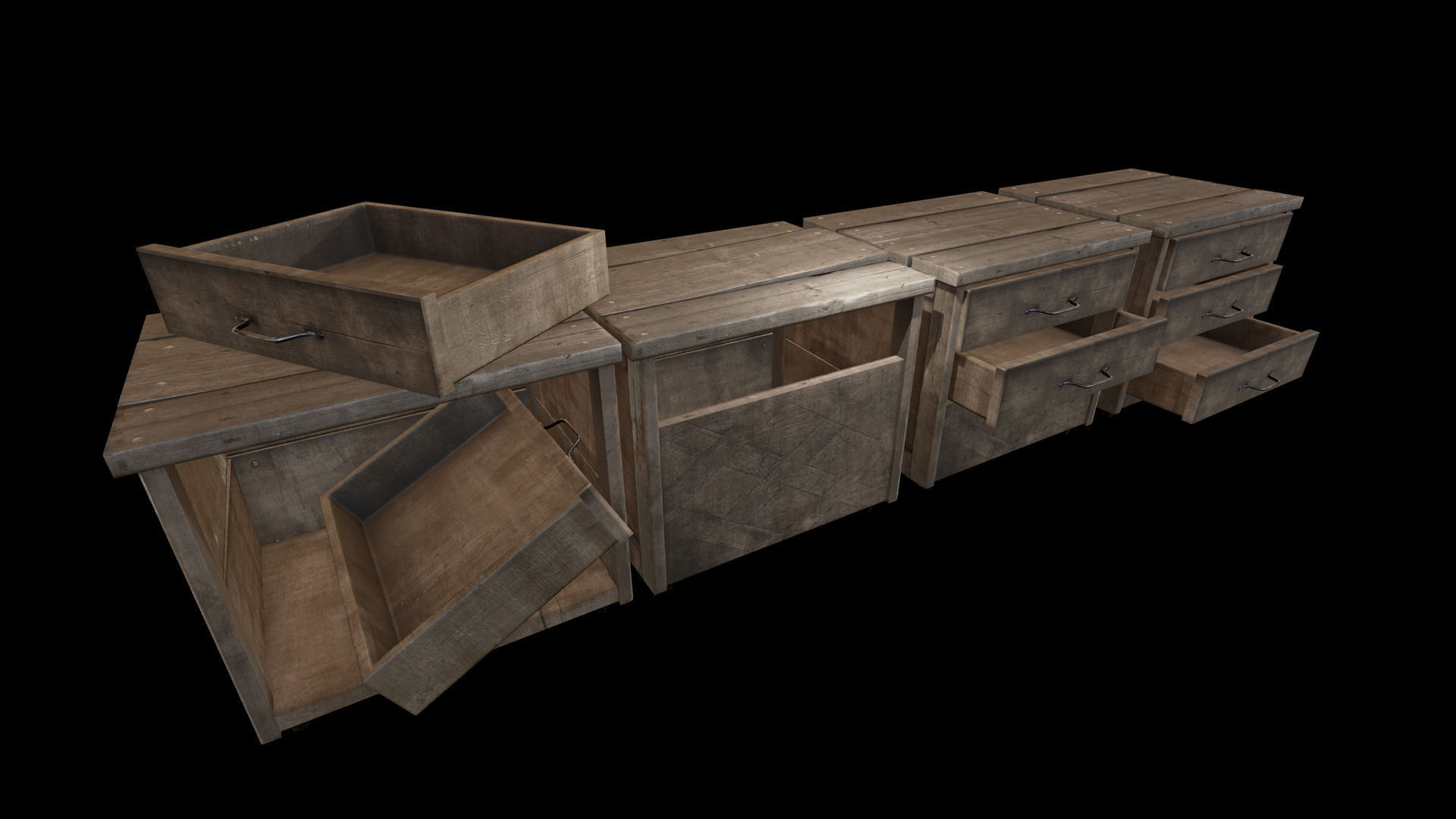 Urban Interior Props Pack Low-poly 3D model_24