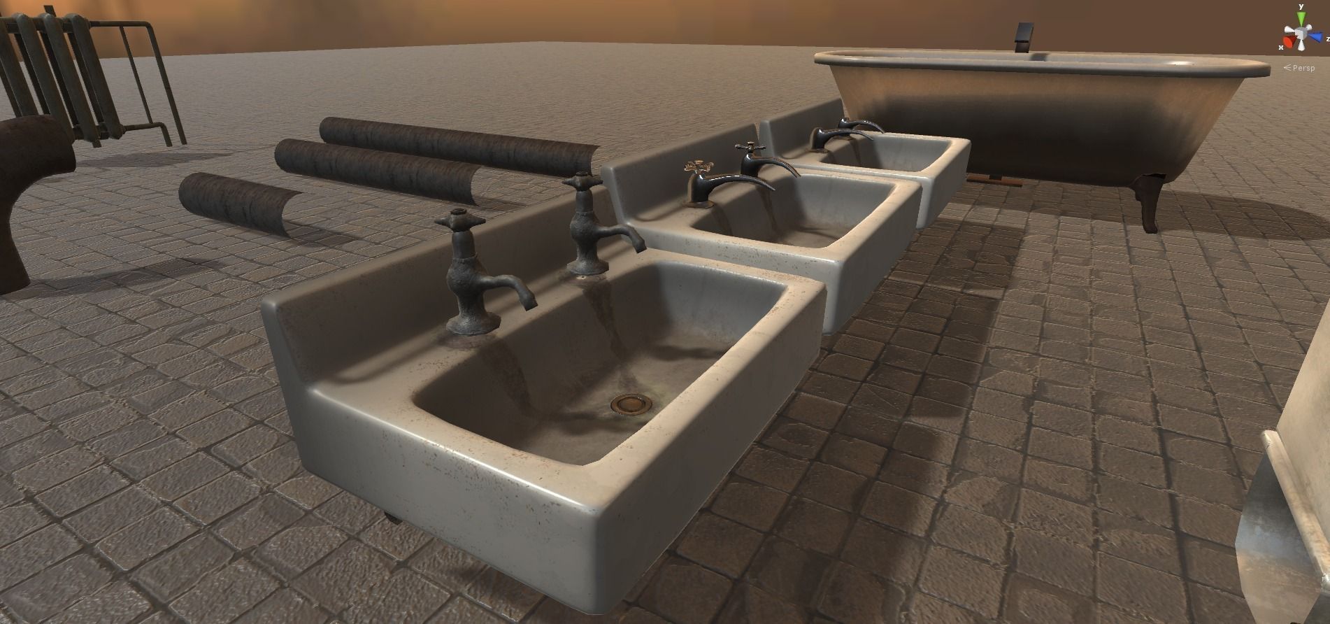 Urban Interior Props Pack Low-poly 3D model_4