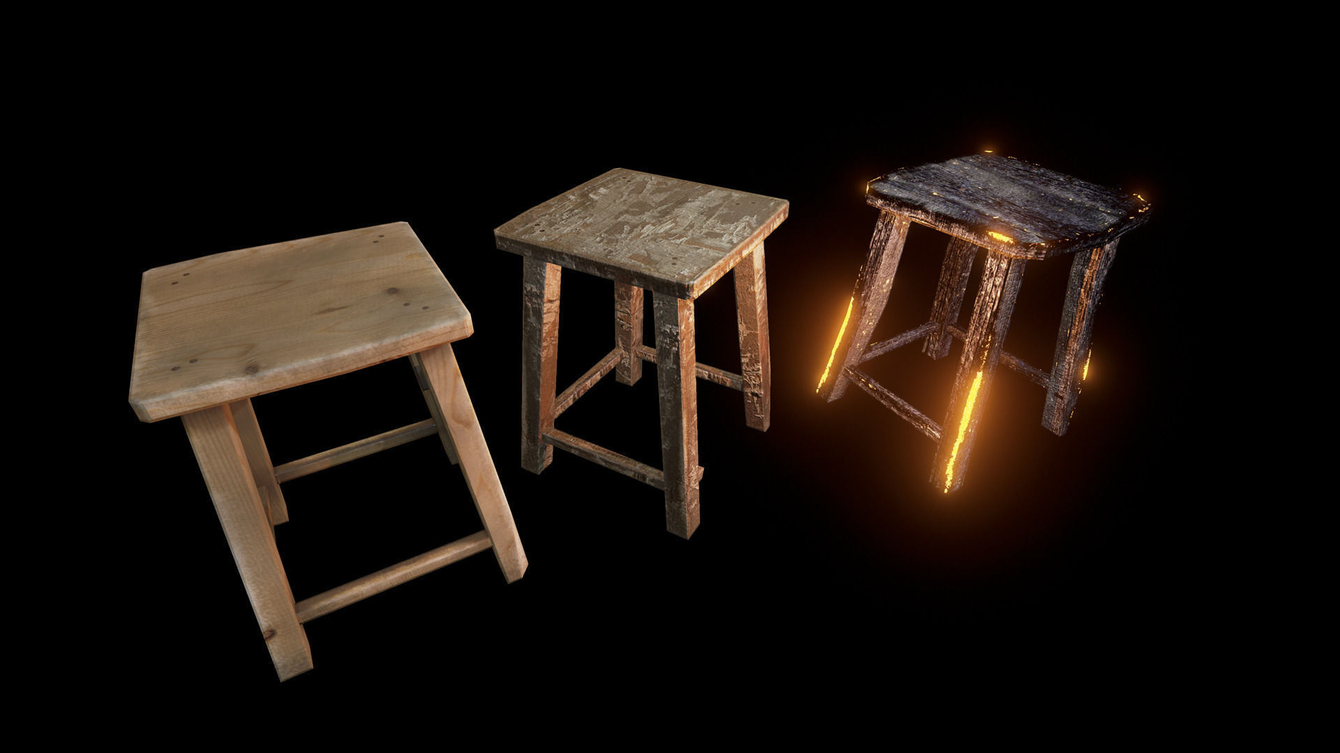 Urban Interior Props Pack Low-poly 3D model_23