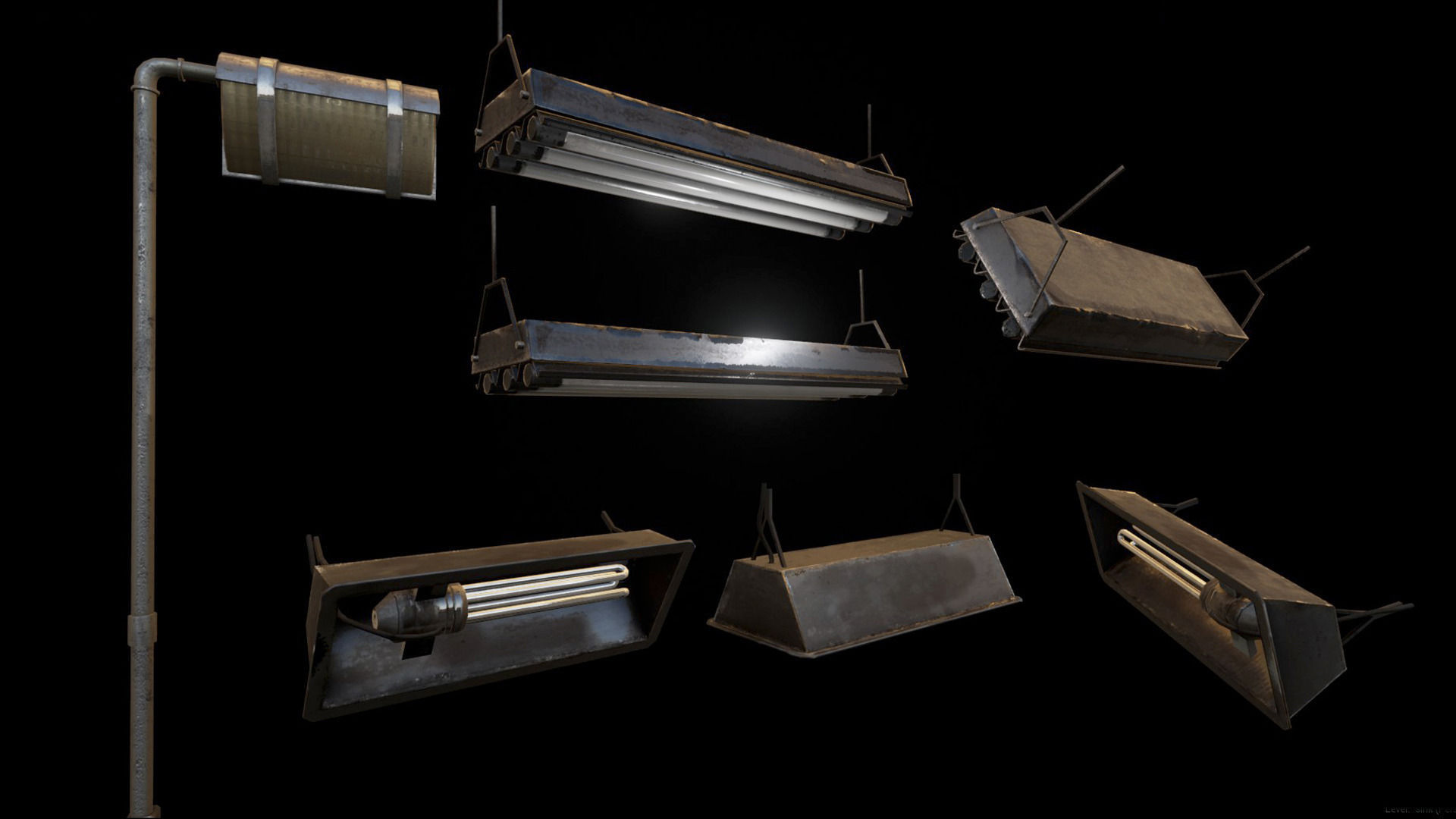 Urban Interior Props Pack Low-poly 3D model_17