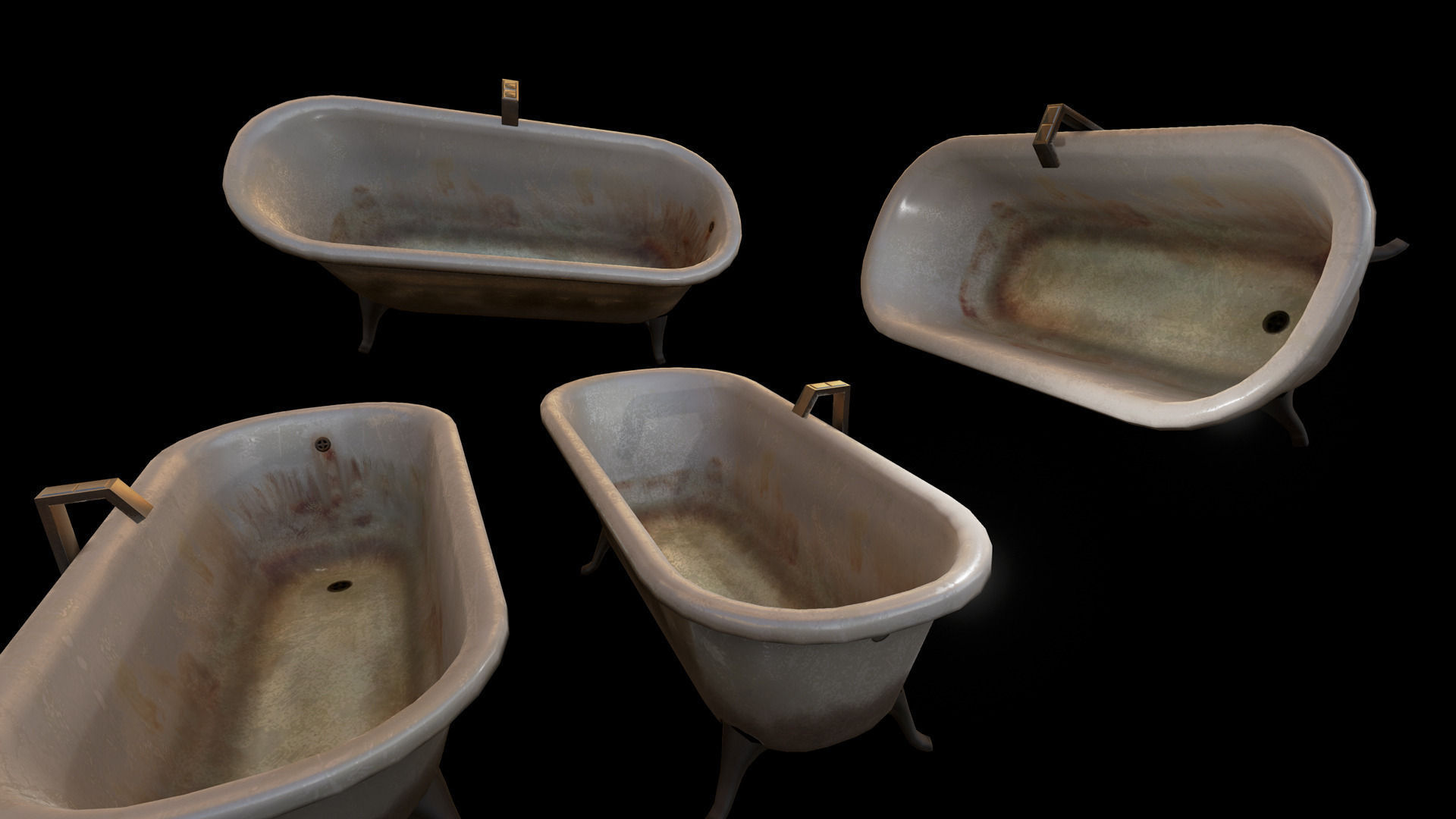 Urban Interior Props Pack Low-poly 3D model_15