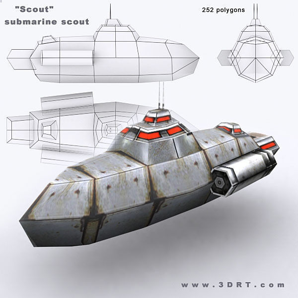 Sci-Fi Naval collection Low-poly 3D model_15