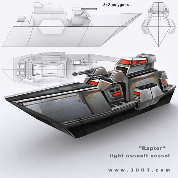 Sci-Fi Naval collection Low-poly 3D model_19