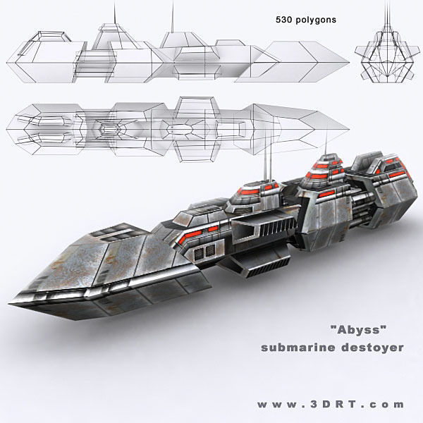 Sci-Fi Naval collection Low-poly 3D model_11