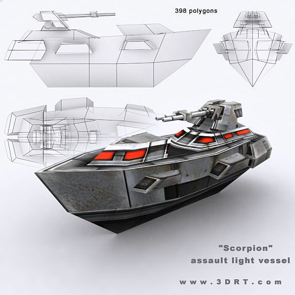 Sci-Fi Naval collection Low-poly 3D model_16