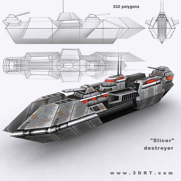 Sci-Fi Naval collection Low-poly 3D model_9