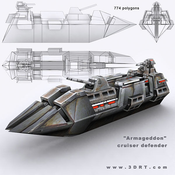 Sci-Fi Naval collection Low-poly 3D model_8