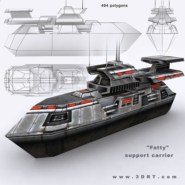 Sci-Fi Naval collection Low-poly 3D model_3