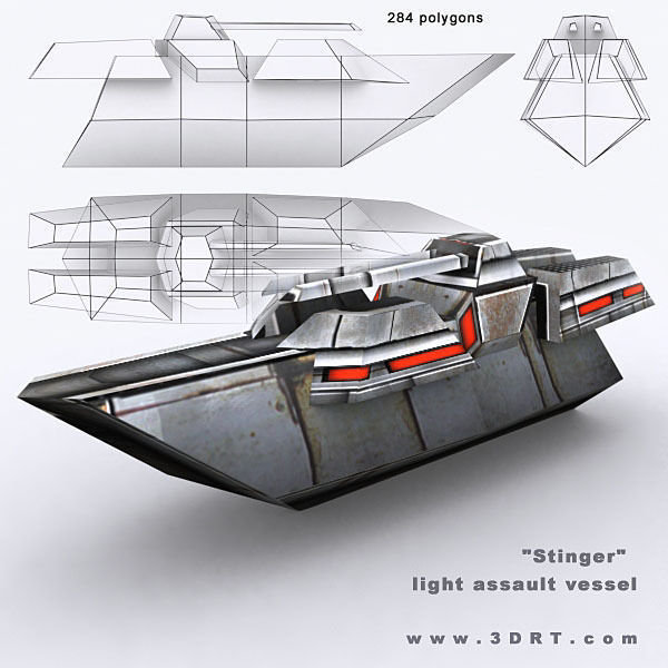 Sci-Fi Naval collection Low-poly 3D model_18