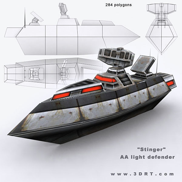 Sci-Fi Naval collection Low-poly 3D model_17