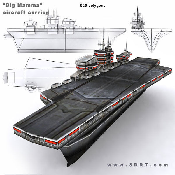 Sci-Fi Naval collection Low-poly 3D model_1