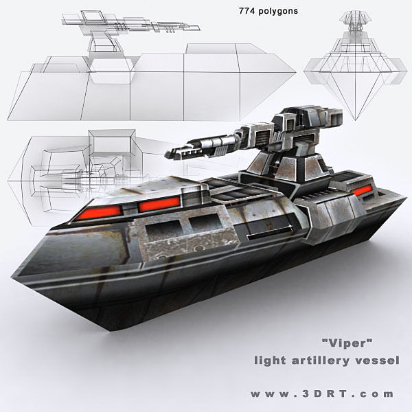 Sci-Fi Naval collection Low-poly 3D model_20