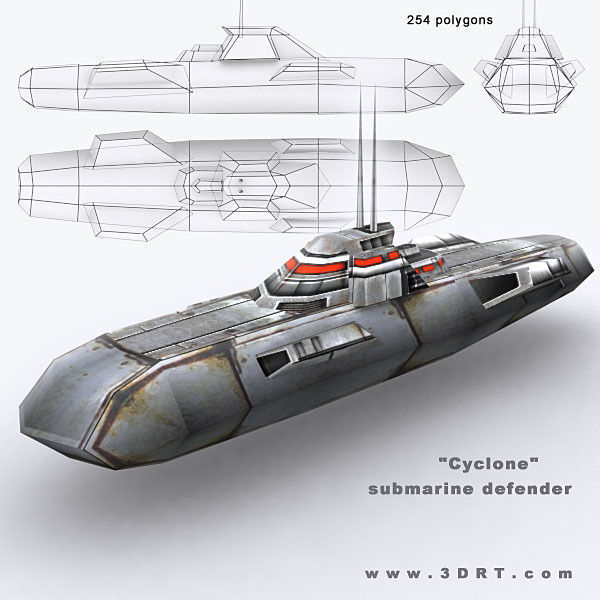Sci-Fi Naval collection Low-poly 3D model_14