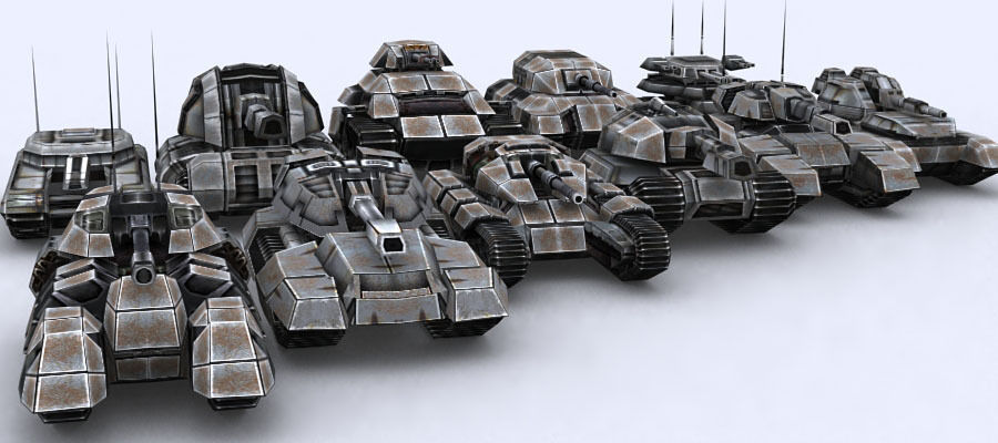 Sci-Fi Tanks collection Low-poly 3D model_109