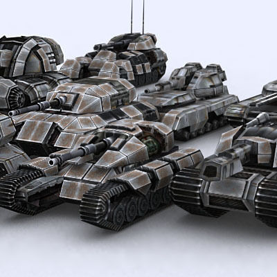 Sci-Fi Tanks collection Low-poly 3D model_78