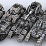 Sci-Fi Tanks collection Low-poly 3D model_16