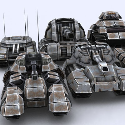 Sci-Fi Tanks collection Low-poly 3D model_105