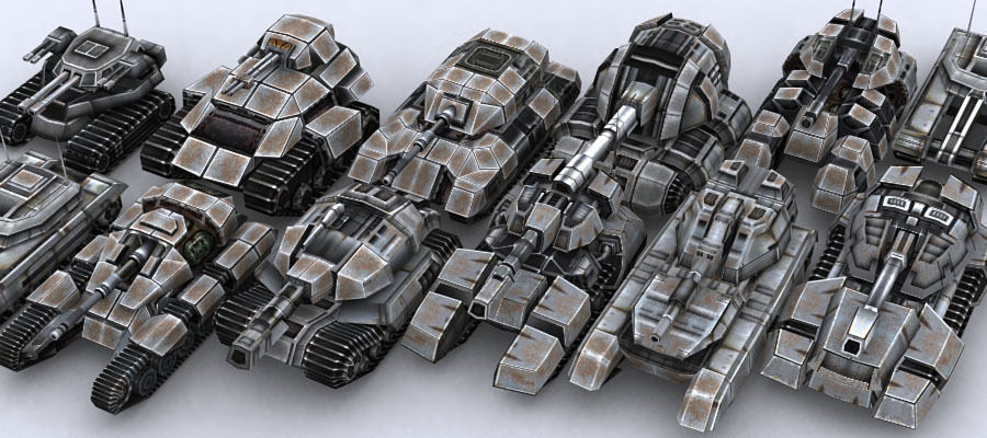 Sci-Fi Tanks collection Low-poly 3D model_128