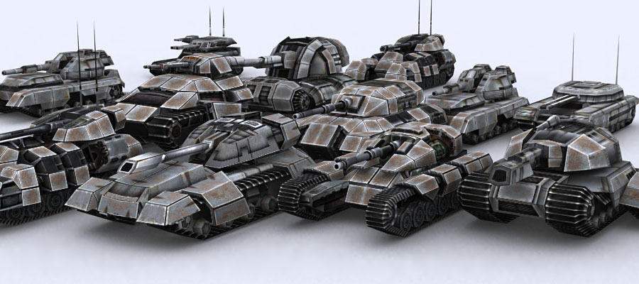 Sci-Fi Tanks collection Low-poly 3D model_25