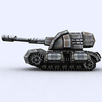 Sci-Fi Tanks collection Low-poly 3D model_7