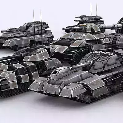 Sci-Fi Tanks collection Low-poly 3D model