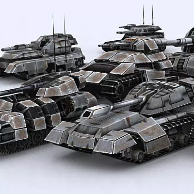 Sci-Fi Tanks collection Low-poly 3D model_0