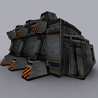 Sci-Fi Buildings collection Low-poly 3D model_12