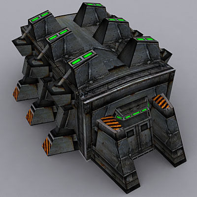 Sci-Fi Buildings collection Low-poly 3D model_11