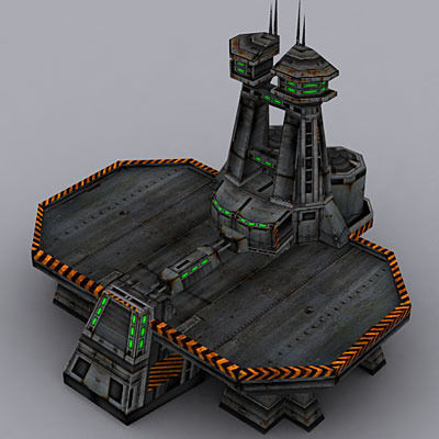 Sci-Fi Buildings collection Low-poly 3D model_23