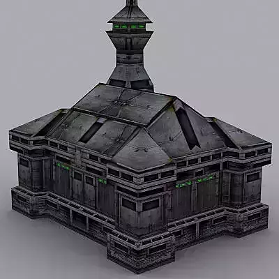 Sci-Fi Buildings collection Low-poly 3D model
