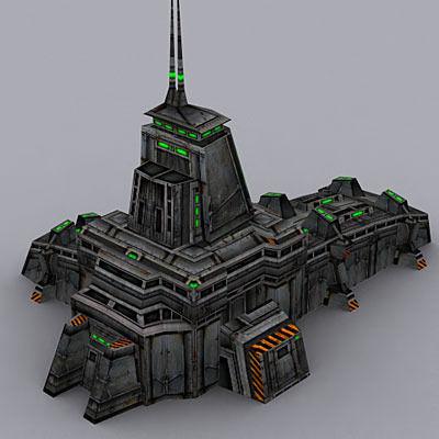 Sci-Fi Buildings collection Low-poly 3D model_22