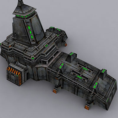Sci-Fi Buildings collection Low-poly 3D model_20