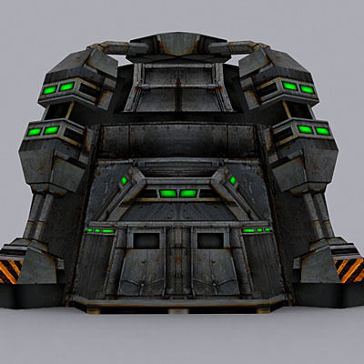 Sci-Fi Buildings collection Low-poly 3D model_15