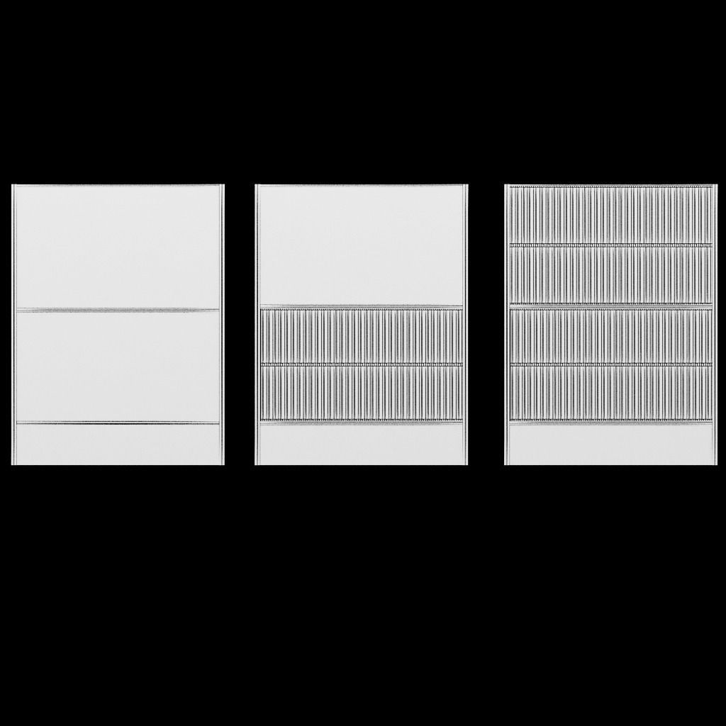 Road car noise barrier set 3D model_14