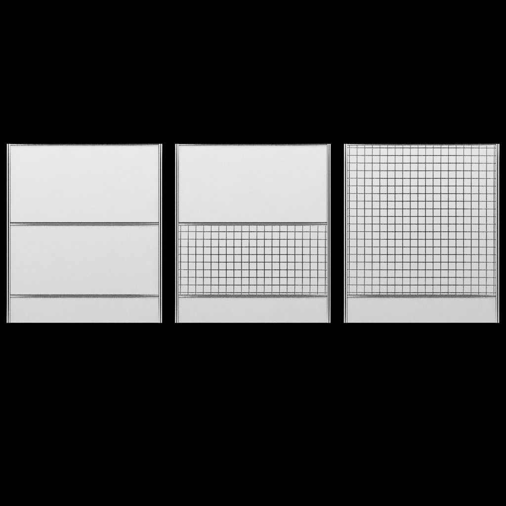 Road car noise barrier set 3D model_5