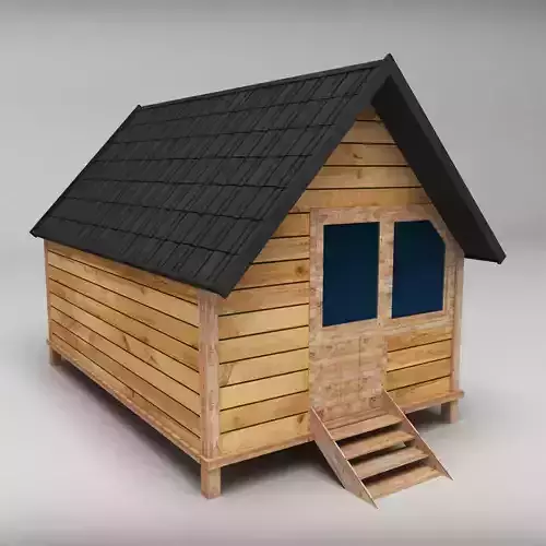 Wooden House Small low poly
