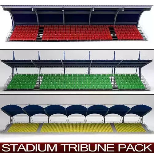 Stadium Seating Tribune Pack 3D model