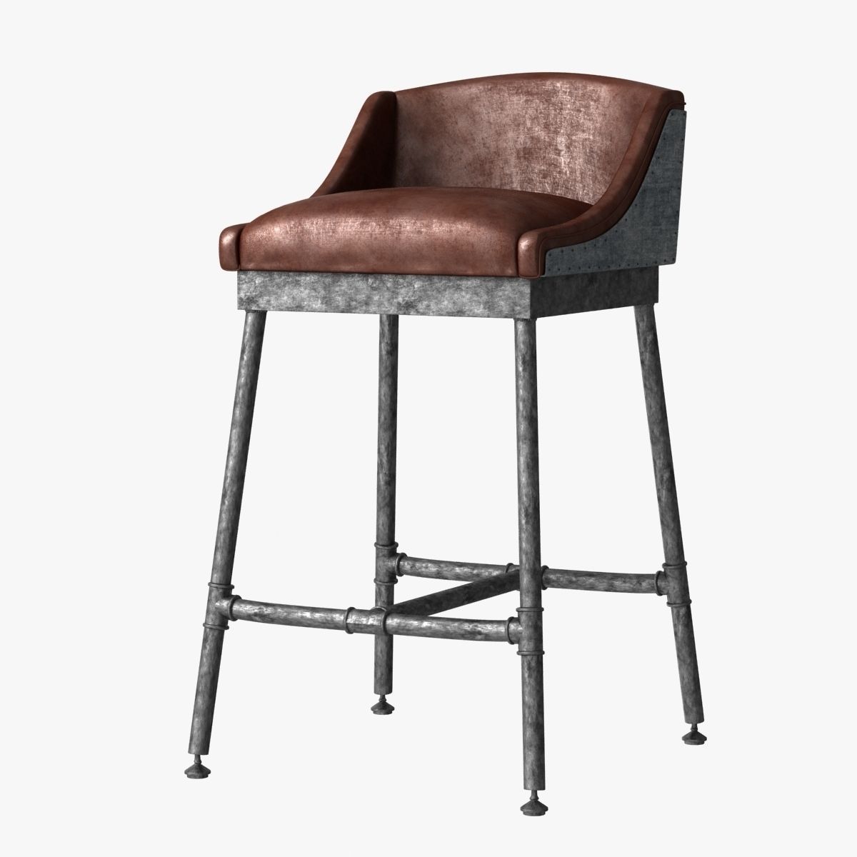 Restoration Hardware Iron Scaffold Leather Barstool Model Max Obj Restoration Hardware Iron Scaffold Leather Barstool Model Max Obj S Fbx Mtl 1